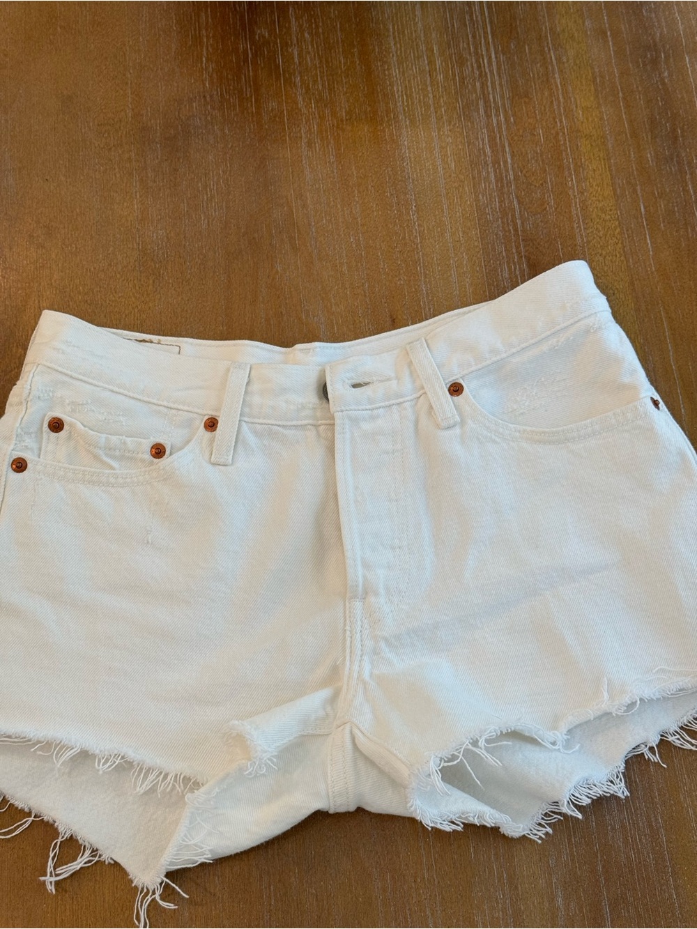White Levi’s 501 Denim Cutoff Shorts - Women's